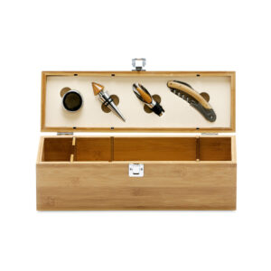 Conjunto para vinho em bambu e zinco - Image 3