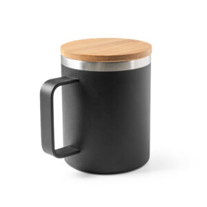 Copo em aço inox com tampa em bambu 420 mL - Image 5