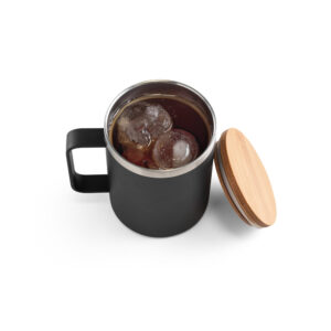 Copo em aço inox com tampa em bambu 420 mL - Image 3