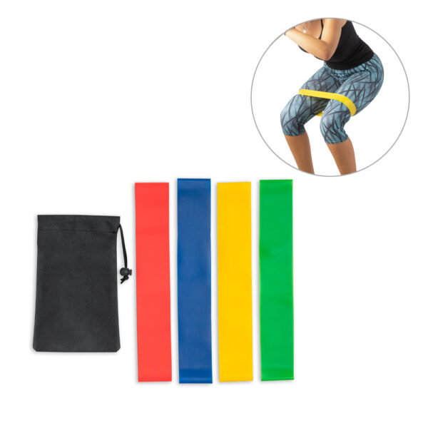conjunto de 4 bandas elasticas com bolsa