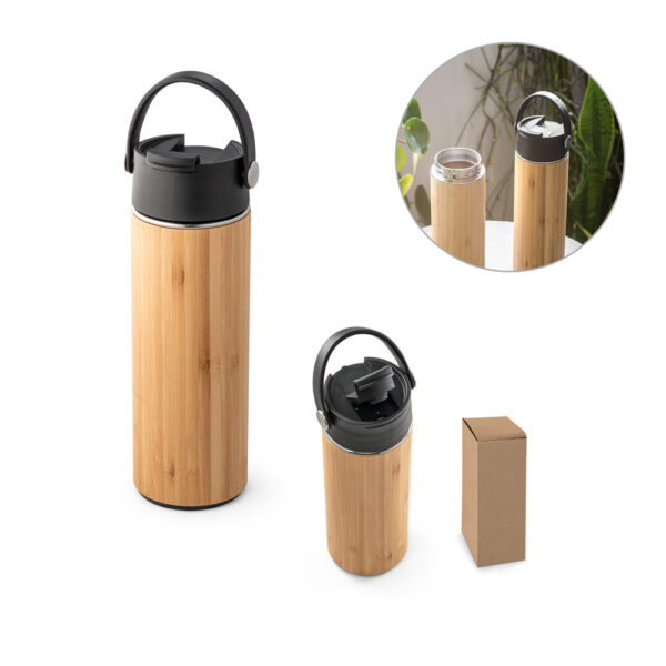 garrafa térmica em bambu