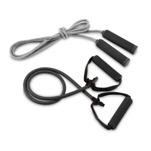 Kit fitness composto por elástico e corda de pular - Imagem 3