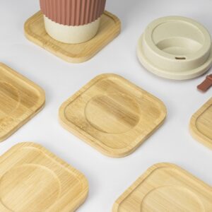 Kit porta copos bambu com 6 peças - Imagem 4