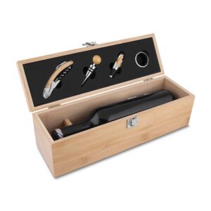 Kit vinho bambu 4 peças personalizada - Imagem 3