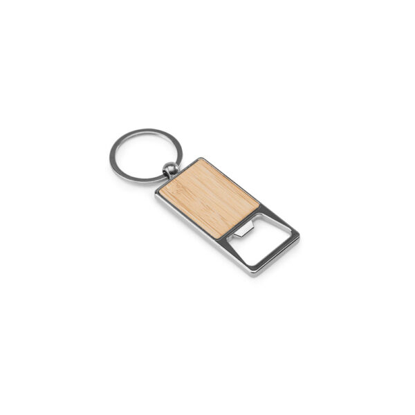 chaveiro em metal e bambu personalizado
