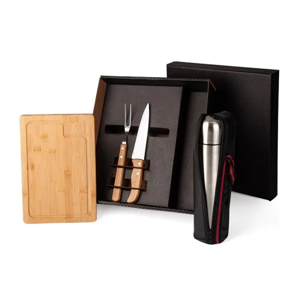 kit churrasco e garrafa térmicas