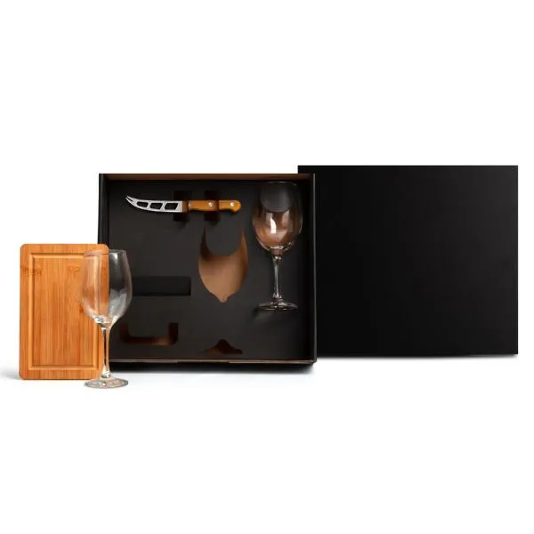 kit queijo e vinho 4 peças