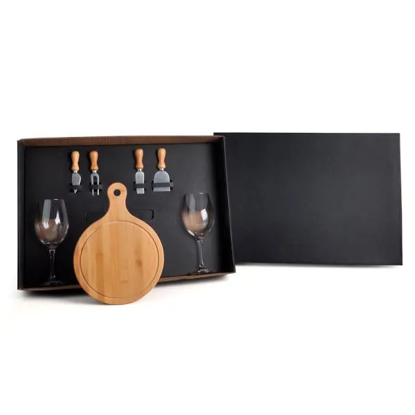 kit queijo e vinho 7 peças